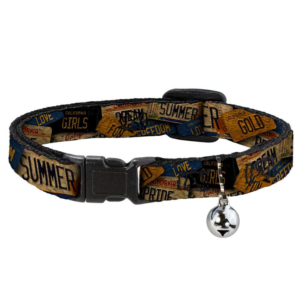 Cat Collar Breakaway - Cali License Plates Stacked Vintage - Buckle-Down - Flyclothing LLC
