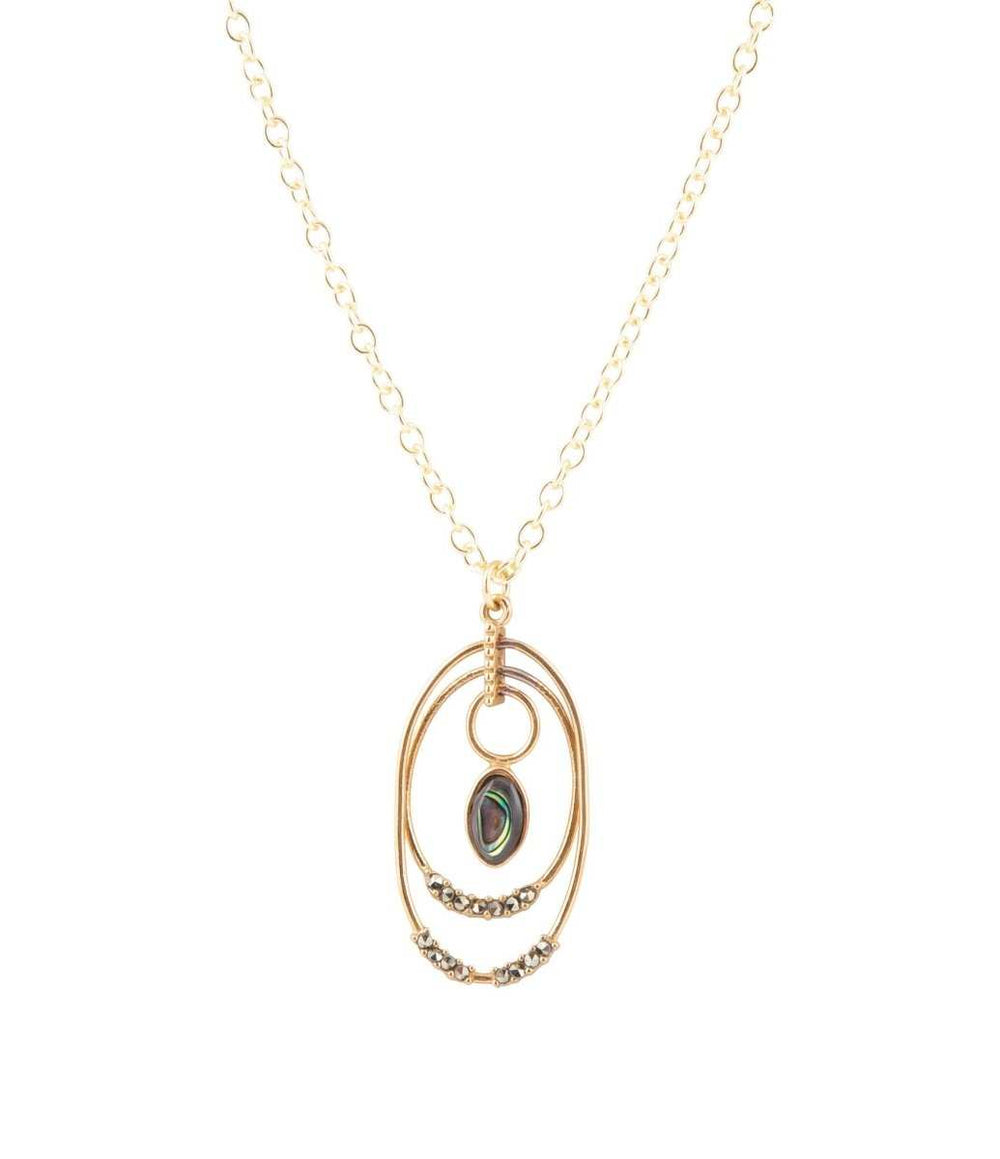 Henley Blue Abalone Golden Pendant Necklace - Barse Jewelry - Flyclothing LLC
