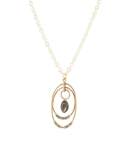 Henley Blue Abalone Golden Pendant Necklace - Barse Jewelry - Flyclothing LLC