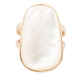 High Class White Mother of Pearl Golden Ring - Barse Jewelry - Flyclothing LLC