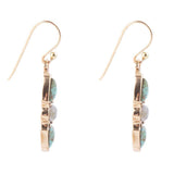 Blue Turquoise and Grey Labradorite Golden Drop Earrings - Barse Jewelry - Flyclothing LLC