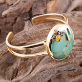 Honey Bee Blue Turquoise Golden Cuff Bracelet - Barse Jewelry - Flyclothing LLC
