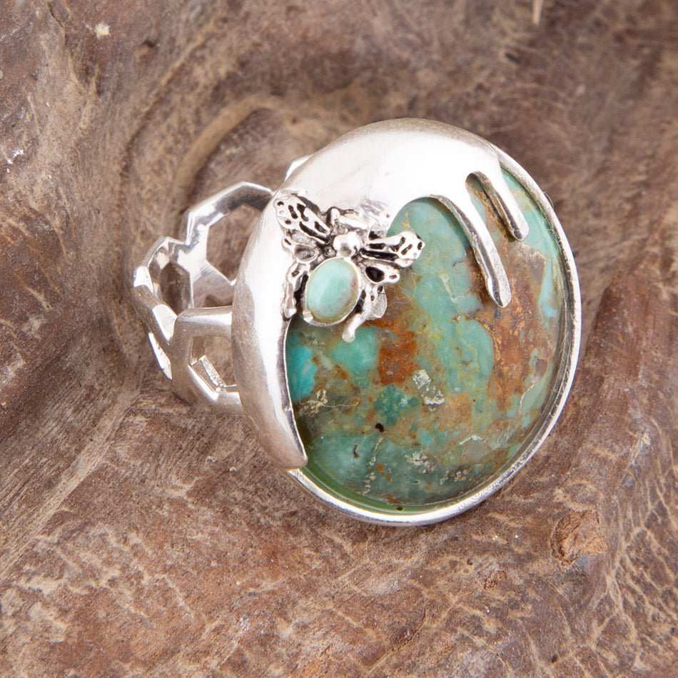 Honey Bee Blue Turquoise Sterling Silver Ring - Barse Jewelry - Flyclothing LLC