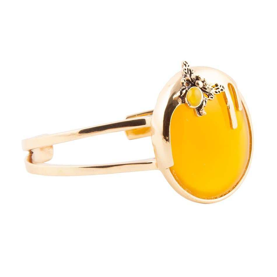 Honey Bee Yellow Agate Golden Cuff Bracelet - Barse Jewelry - Flyclothing LLC