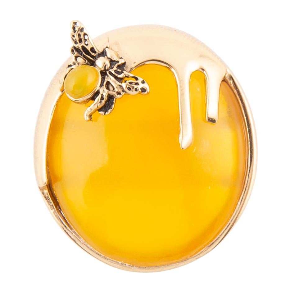 Honey Bee Yellow Agate Golden Ring - Barse Jewelry - Flyclothing LLC