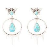 Honey Blue Turquoise Sterling Silver Drop Earrings - Barse Jewelry - Flyclothing LLC
