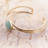 Hush Green Aventurine and Golden Cuff Bracelet - Barse Jewelry - Flyclothing LLC