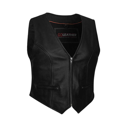 Vixen - Ladies Cinched Sides Shorty Vest - GoLeather - Flyclothing LLC
