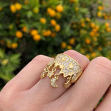 8X014 - Gold 925 Sterling Silver Ring with AAA Grade CZ in Clear - Alamode - Flyclothing LLC