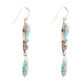 Imara Blue Turquoise and Golden Statement Earrings - Barse Jewelry - Flyclothing LLC