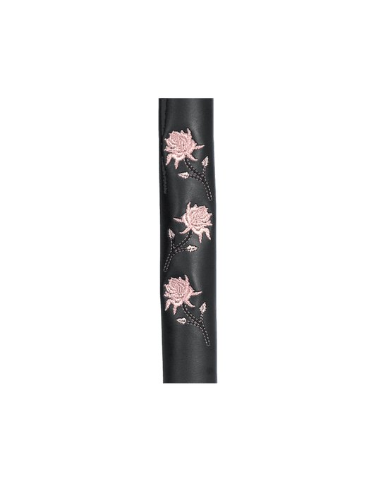 Adorned with embroidered pink roses - Unik Just for Bikers - Flyclothing LLC