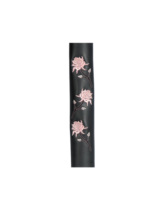 Hair Accessory Adorned with embroidered pink roses - Unik Just for Bikers - Flyclothing LLC