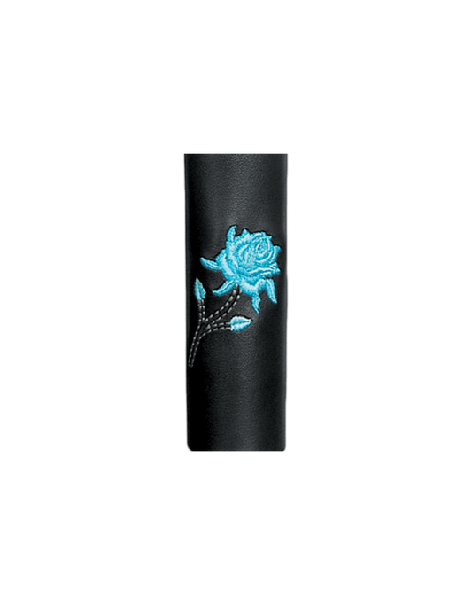 Black cowide Leather teal rose - Unik Just for Bikers - Flyclothing LLC
