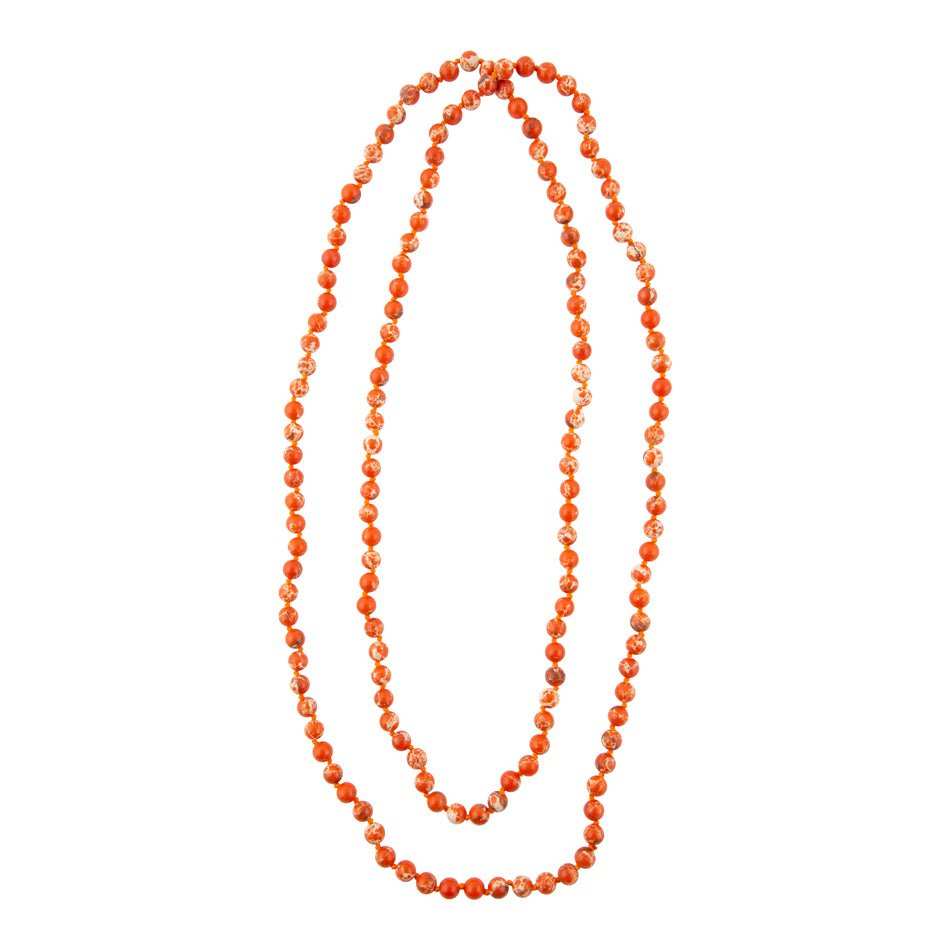 Immeasurable Bead Necklace - Polished Orange Jasper - Barse Jewelry - Flyclothing LLC