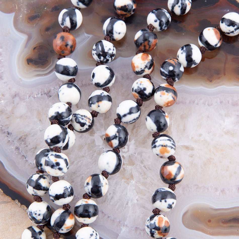 Immeasurable Jasper Black and White Wrap Necklace - Barse Jewelry - Flyclothing LLC