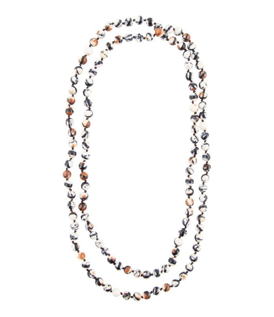 Immeasurable Jasper Black and White Wrap Necklace - Barse Jewelry - Flyclothing LLC