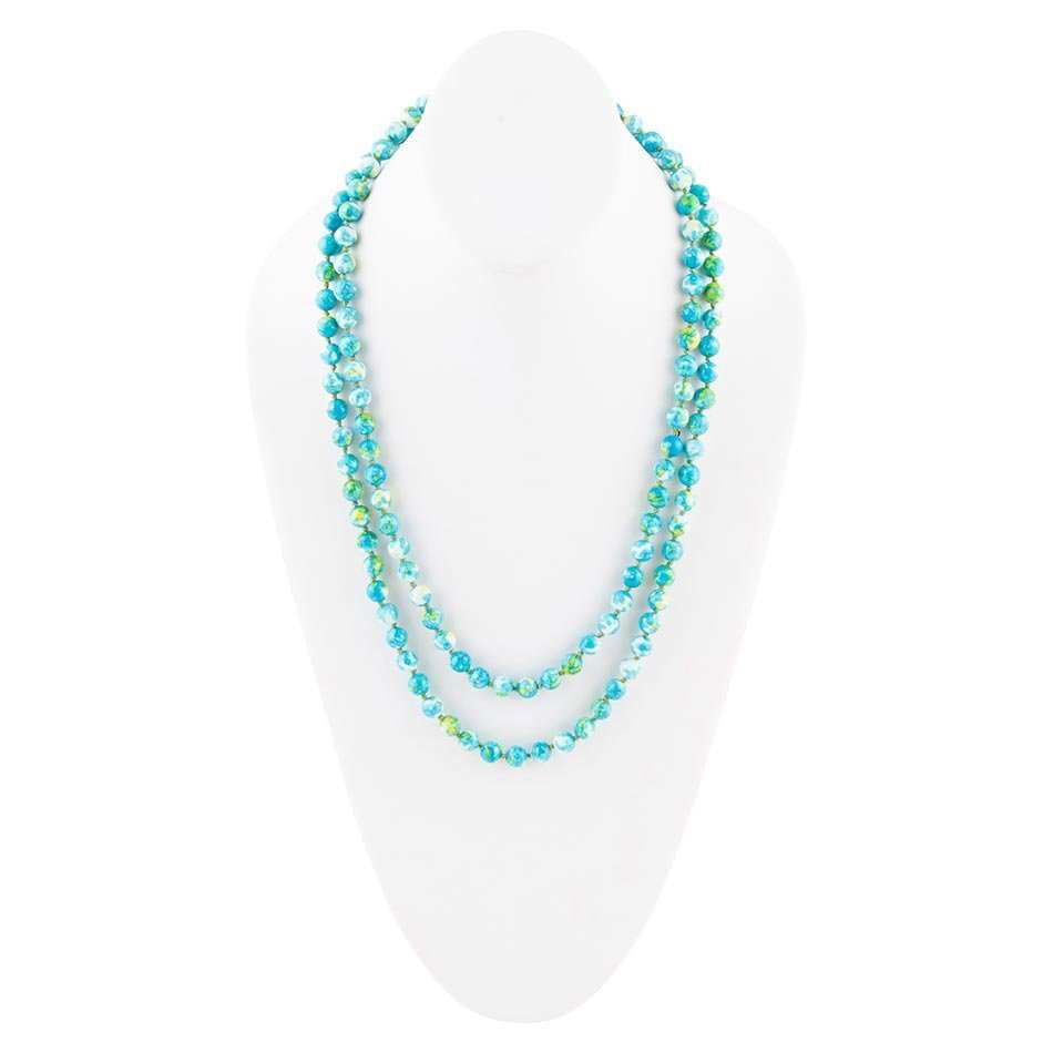 Immeasurable Ocean jade Blue Knotted Necklace - Barse Jewelry - Flyclothing LLC