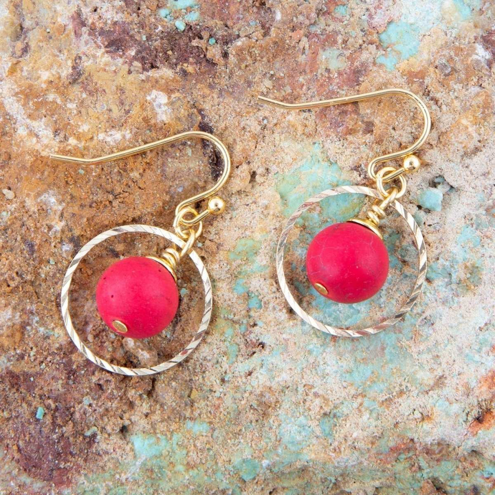 In The Loop Red Magnesite Earrings - Barse Jewelry - Flyclothing LLC
