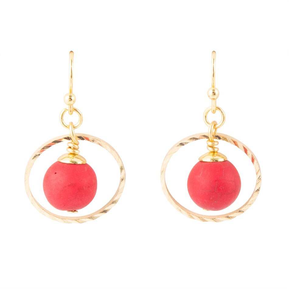 In The Loop Red Magnesite Earrings - Barse Jewelry - Flyclothing LLC
