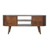 Chestnut Rounded Entertainment Unit - Artisan Furniture - Flyclothing LLC