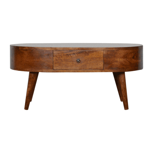 Chestnut Rounded Coffee Table - Artisan Furniture - Flyclothing LLC