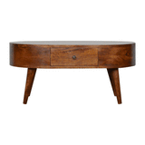 Chestnut Rounded Coffee Table - Artisan Furniture - Flyclothing LLC