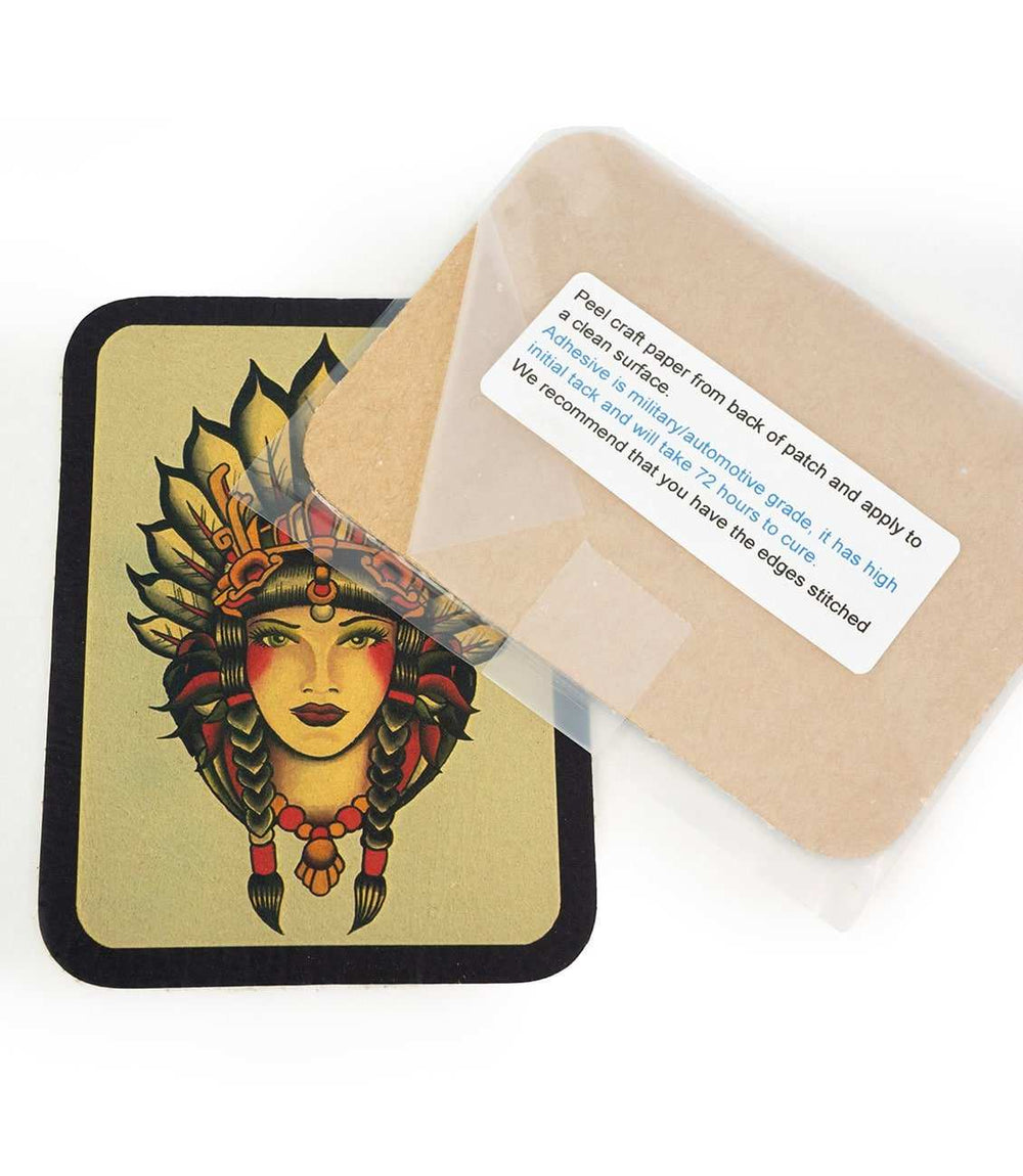 Black Market Art Company Indian Girl Leather Patch Print - Black Market Art Company - Flyclothing LLC