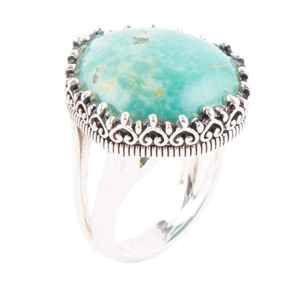 Intricate Green Turquoise and Sterling Silver Ring - Barse Jewelry - Flyclothing LLC