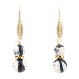 Agate Black and White Neutrals Golden Drop Earrings - Barse Jewelry - Flyclothing LLC