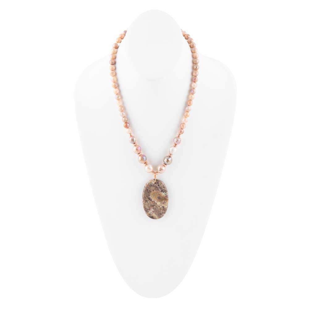 Jasper Slab in Pink Necklace - Barse Jewelry - Flyclothing LLC