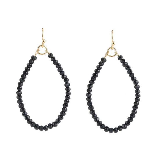 Joyful Black Hematite Hoop Earring - Barse Jewelry - Flyclothing LLC