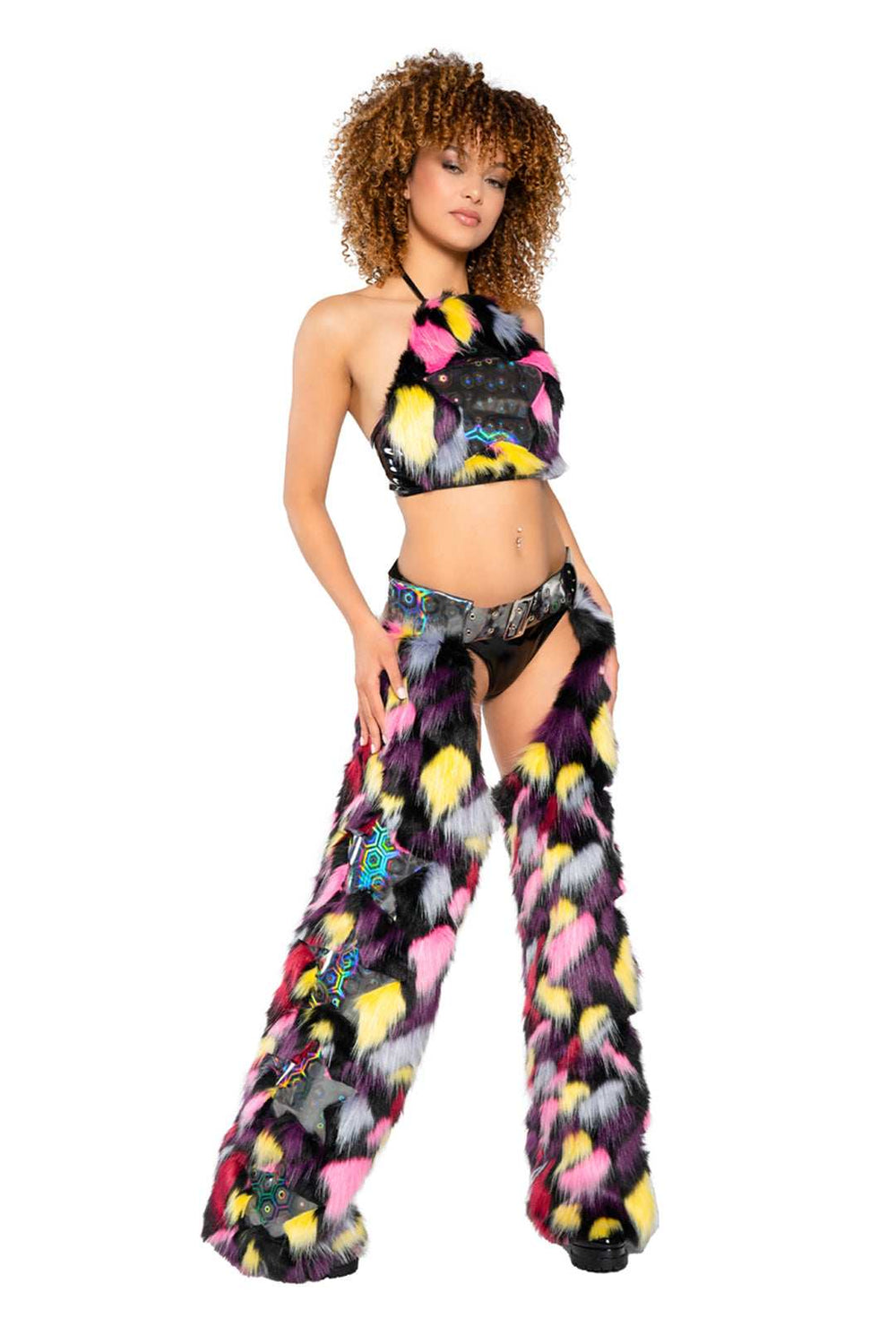 J Valentine Faux Fur/Vinyl Star Chaps - J. Valentine - Flyclothing LLC