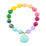 kaleidoscope Multistone Blue Turquoise Charm Bracelet - Barse Jewelry - Flyclothing LLC