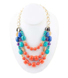 Kaleidoscope Multistone Statement Golden Necklace - Barse Jewelry - Flyclothing LLC