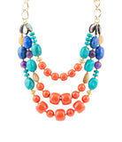 Kaleidoscope Multistone Statement Golden Necklace - Barse Jewelry - Flyclothing LLC
