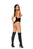 Elegant Moments Black Mesh & Leather Teddy L2304 - Elegant Moments - Flyclothing LLC