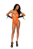 Elegant Moments Orange Leather Teddy W/ Chains L2317 - Elegant Moments - Flyclothing LLC
