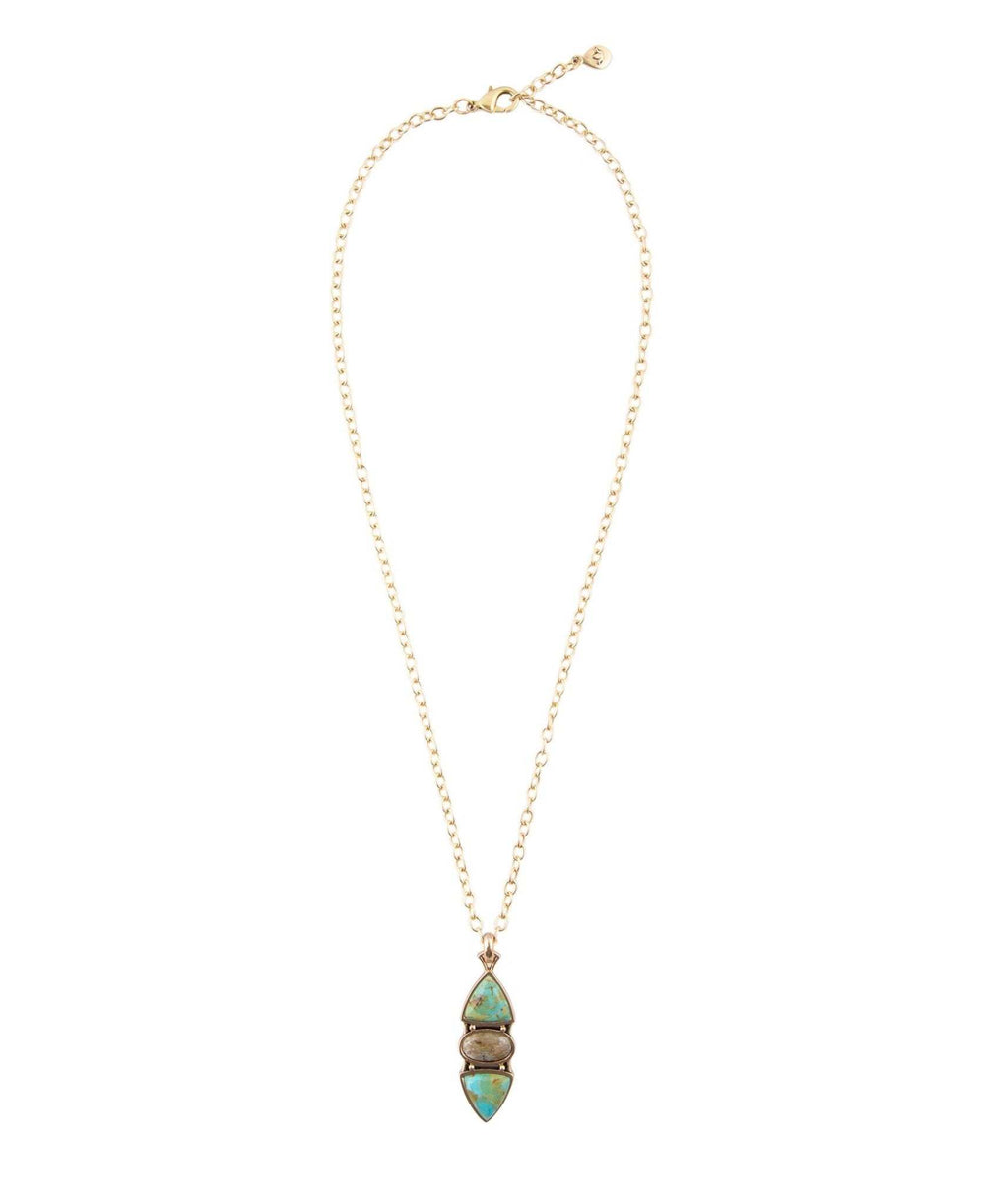 Labradorite and Turquoise Pendant Necklace - Barse Jewelry - Flyclothing LLC