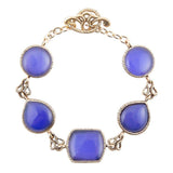 Lace Blue Agate Link Golden Bracelet - Barse Jewelry - Flyclothing LLC