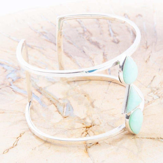 Lahana Green Chrysoprase Sterling Silver Statement Cuff Bracelet - Barse Jewelry - Flyclothing LLC