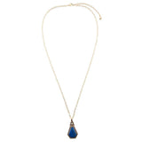 Blue Lapis Golden Elongated Pendant Necklace - Barse Jewelry - Flyclothing LLC