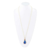 Blue Lapis Golden Elongated Pendant Necklace - Barse Jewelry - Flyclothing LLC