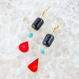 Lapis and Coral Post Drop Earrings - Barse Jewelry - Flyclothing LLC