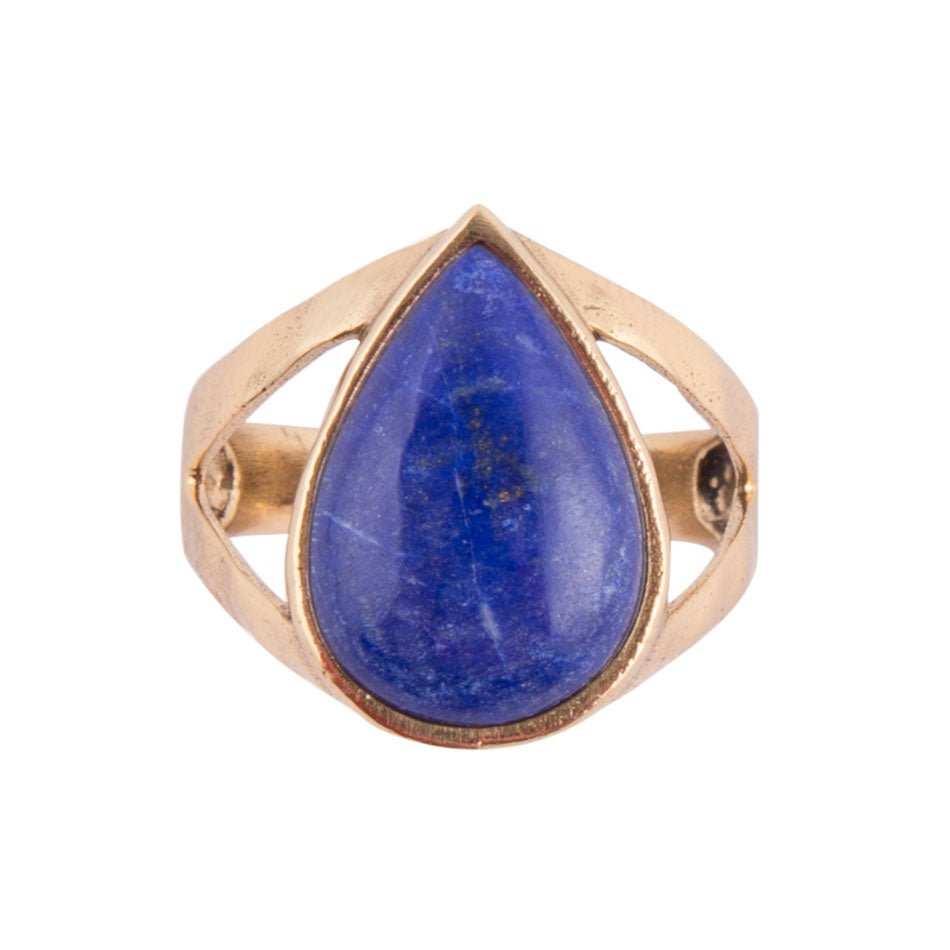 Lapis Teardrop Ring - Bronze - Barse Jewelry - Flyclothing LLC