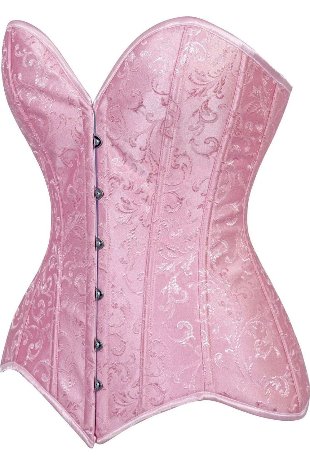 Daisy Corsets Lavish 2 PC Lt Pink Brocade Corset & Black Lace Skirt Set - Daisy Corsets - Flyclothing LLC