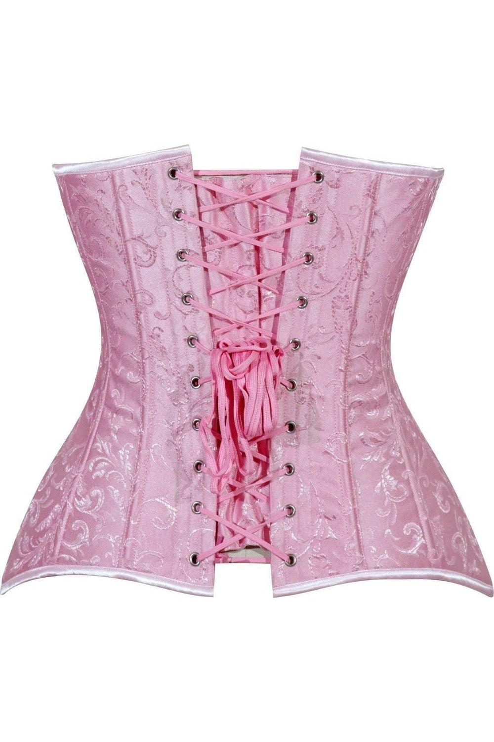 Daisy Corsets Lavish 2 PC Lt Pink Brocade Corset & Black Lace Skirt Set - Daisy Corsets - Flyclothing LLC