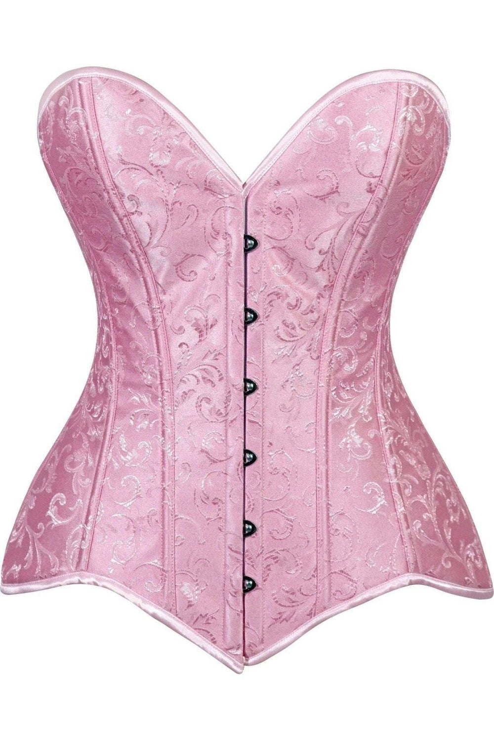 Daisy Corsets Lavish 2 PC Lt Pink Brocade Corset & Black Lace Skirt Set - Daisy Corsets - Flyclothing LLC
