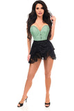 Daisy Corsets Lavish 2 PC Mint Green Brocade Corset & Black Lace Skirt Set - Daisy Corsets - Flyclothing LLC