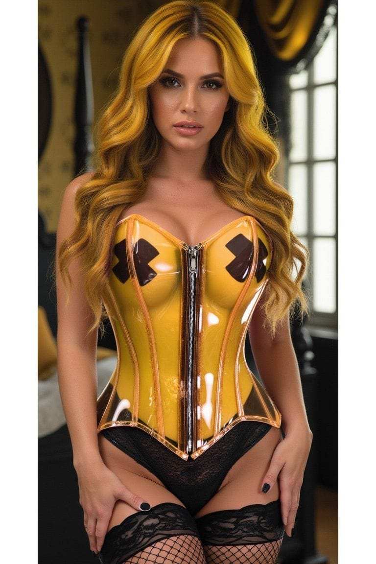 Daisy Corsets Lavish Clear Yellow Overbust Corset - Daisy Corsets - Flyclothing LLC