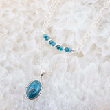Layered Blue Apatite and Sterling Silver Necklace - Barse Jewelry - Flyclothing LLC